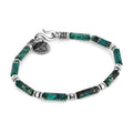 Sl-s Waves Pipe Variscite Bracelet in Sterling Silver