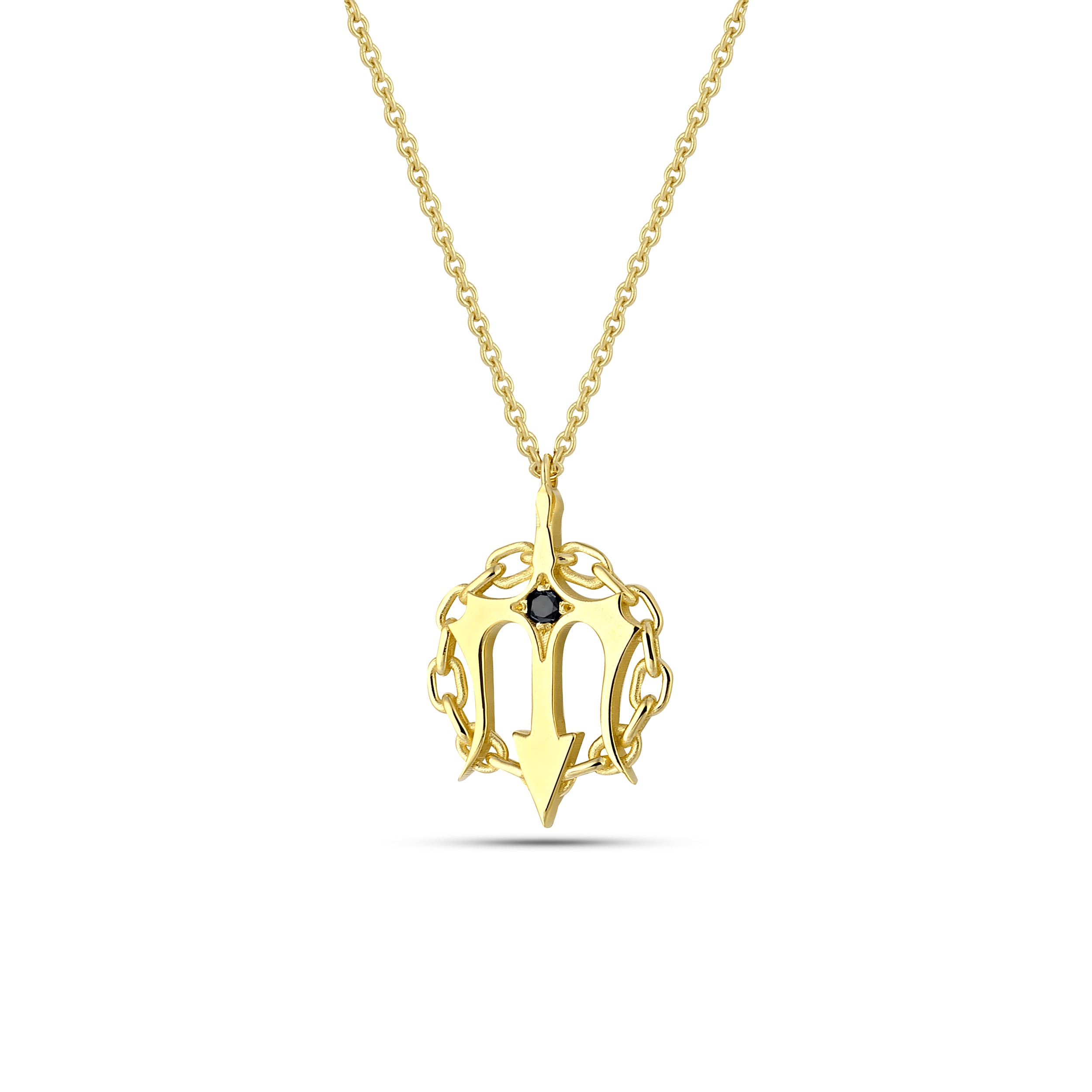 Poseidon Black Diamond in 14K Gold