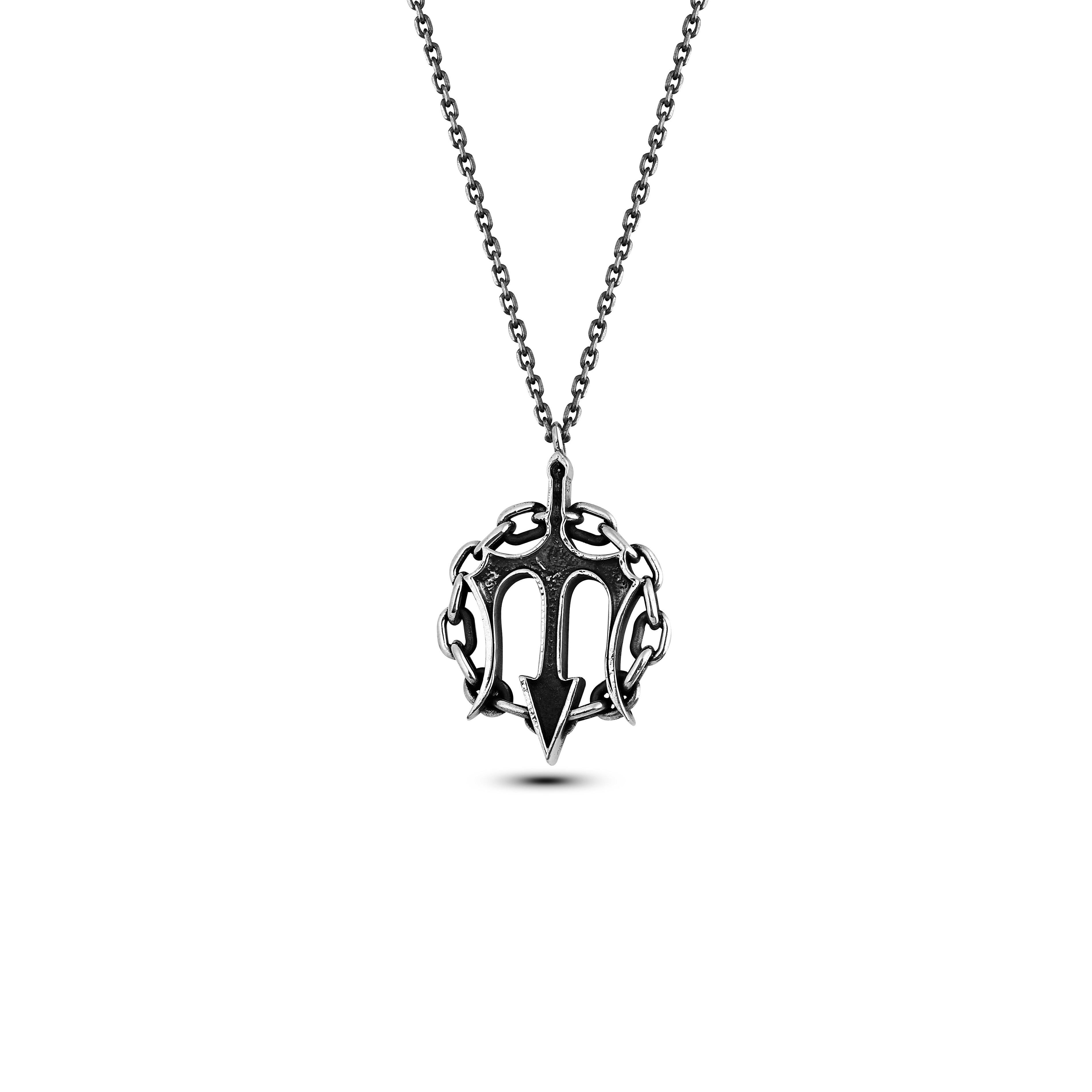 Poseidon's Spear Necklace in Sterling Silver