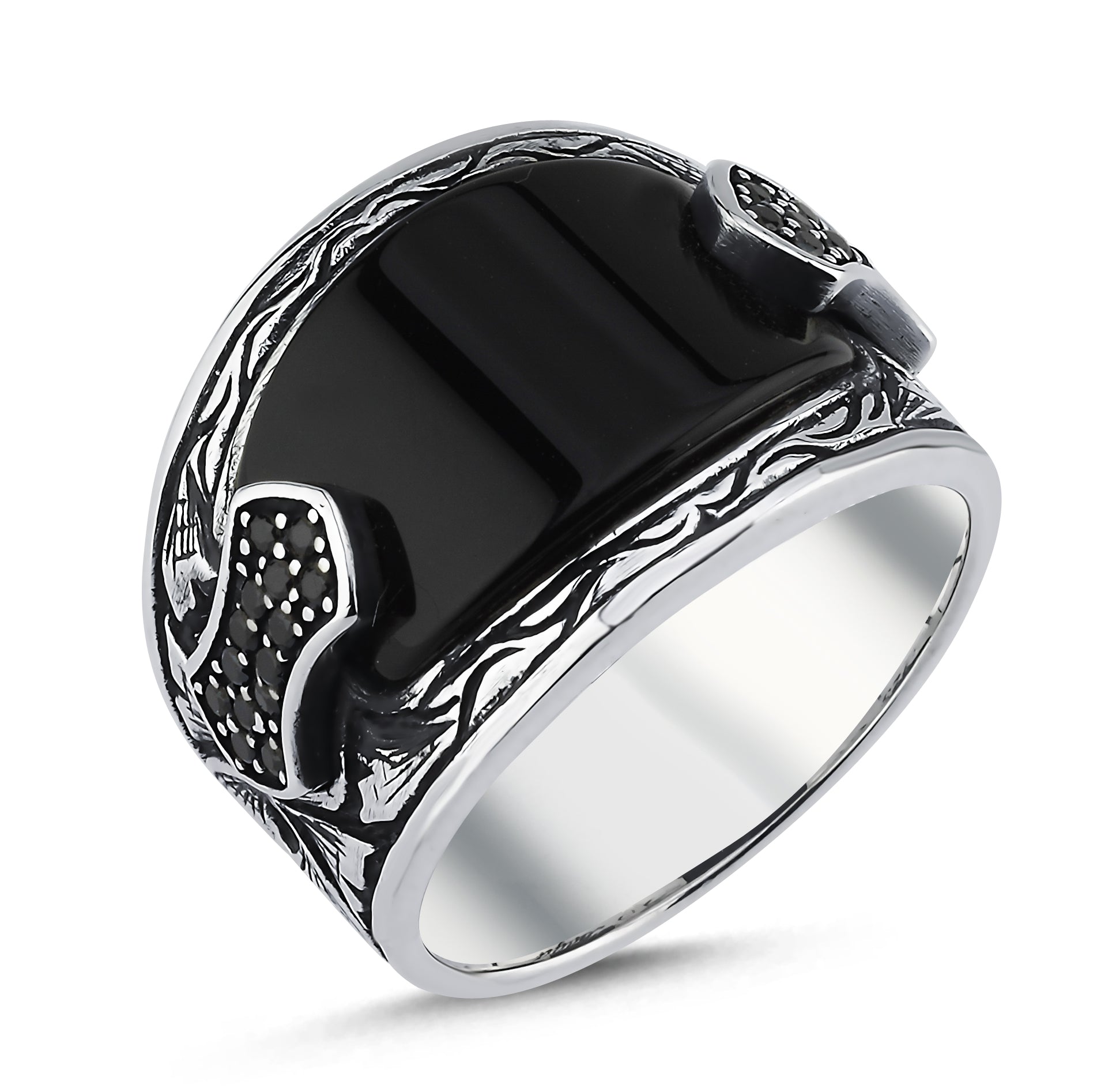 Prince Arc Shield Zircon G.s Ring in Sterling Silver