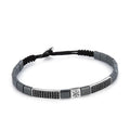 Protection Symbol Double Zircon Hematite Bracelet in Sterling Silver