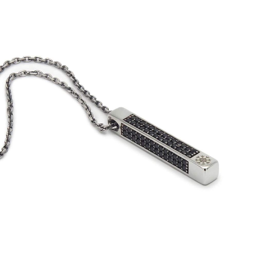 Protection Zircon Stick Necklace in Sterling Silver