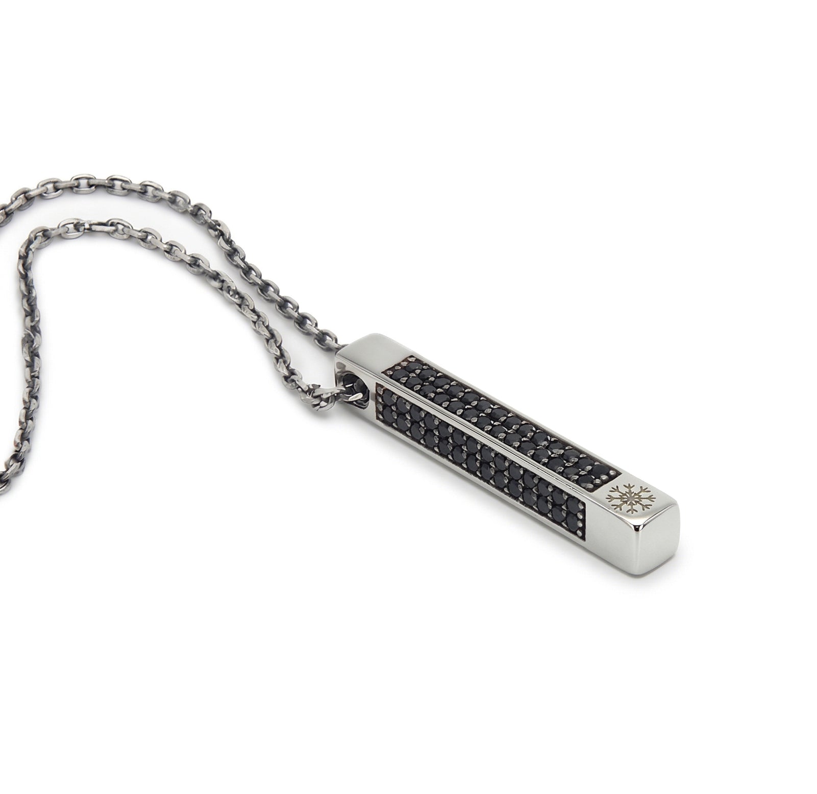 Protection Zircon Stick Necklace in Sterling Silver