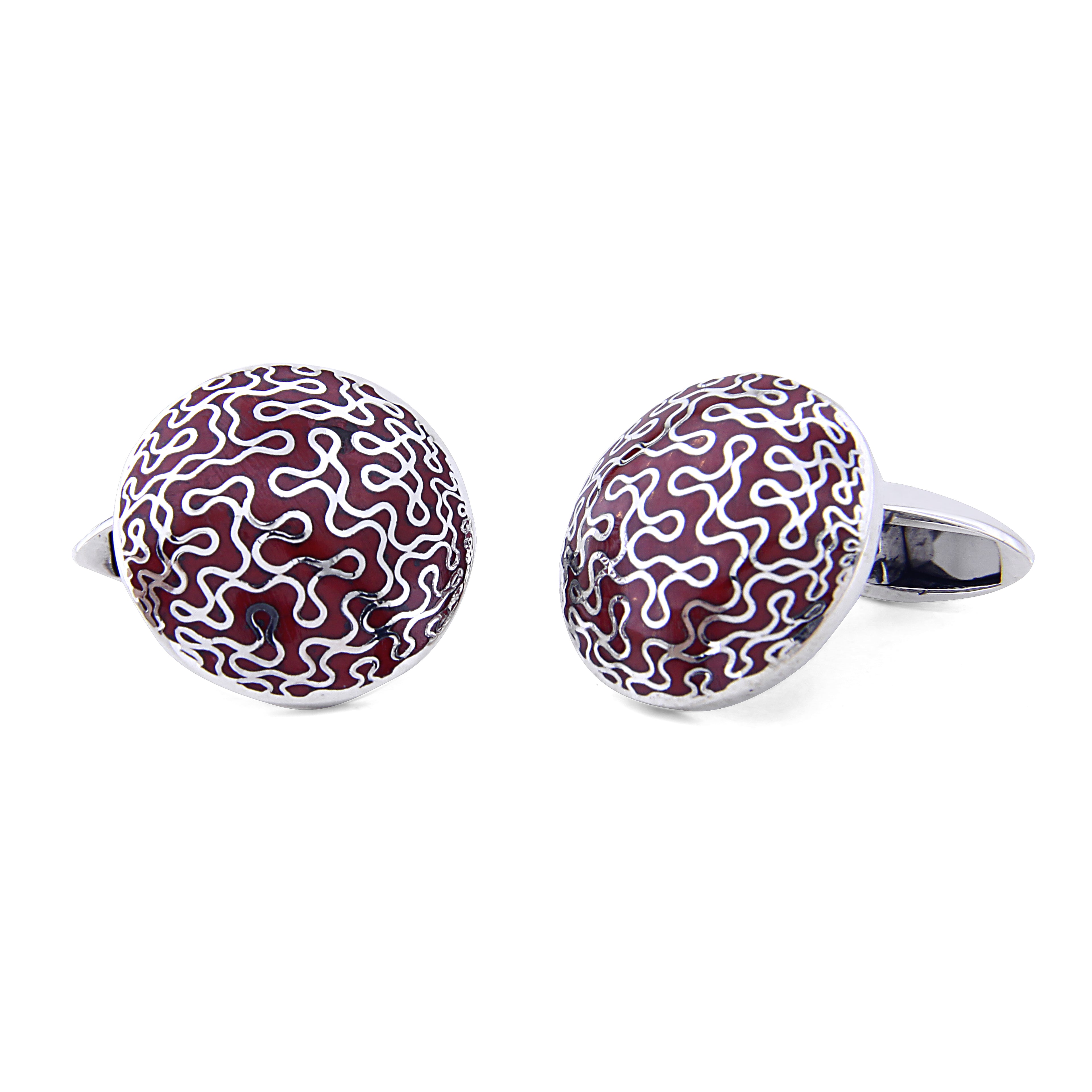 Puzzle Sphere Line Cufflinks in Sterling Silver
