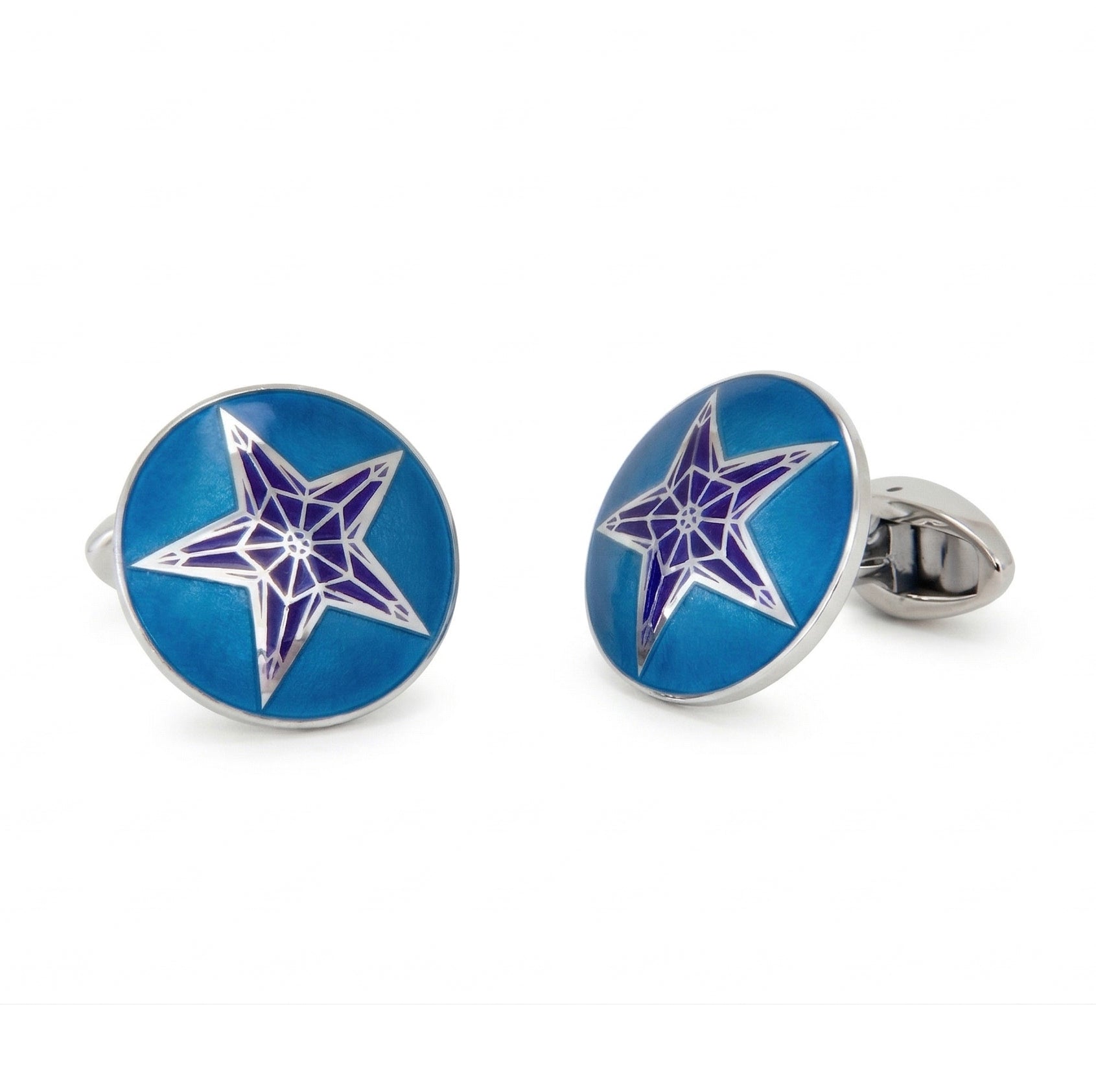 R. Star Pentagon Cufflinks in Sterling Silver