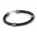 Ragnar 2pcs Leather Bracelet in Sterling Silver
