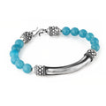 Ragnar Pipe Bridge Gem Stone Bracelet in Sterling Silver