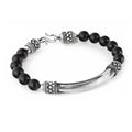 Ragnar Pipe Bridge Gem Stone Bracelet in Sterling Silver