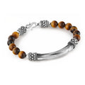 Ragnar Pipe Bridge Gem Stone Bracelet in Sterling Silver
