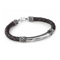 Ragnar Pipe Bridge Leather Bracelet in Sterling Silver