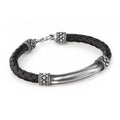 Ragnar Pipe Bridge Leather Bracelet in Sterling Silver