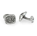 Rectangle Radius Engraved Cufflinks in Sterling Silver