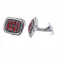 Rectangle Radius Zircon Cufflinks in Sterling Silver