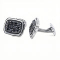 Rectangle Radius Zircon Cufflinks in Sterling Silver
