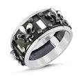 Rivet Fleur de Lis Ring in Sterling Silver
