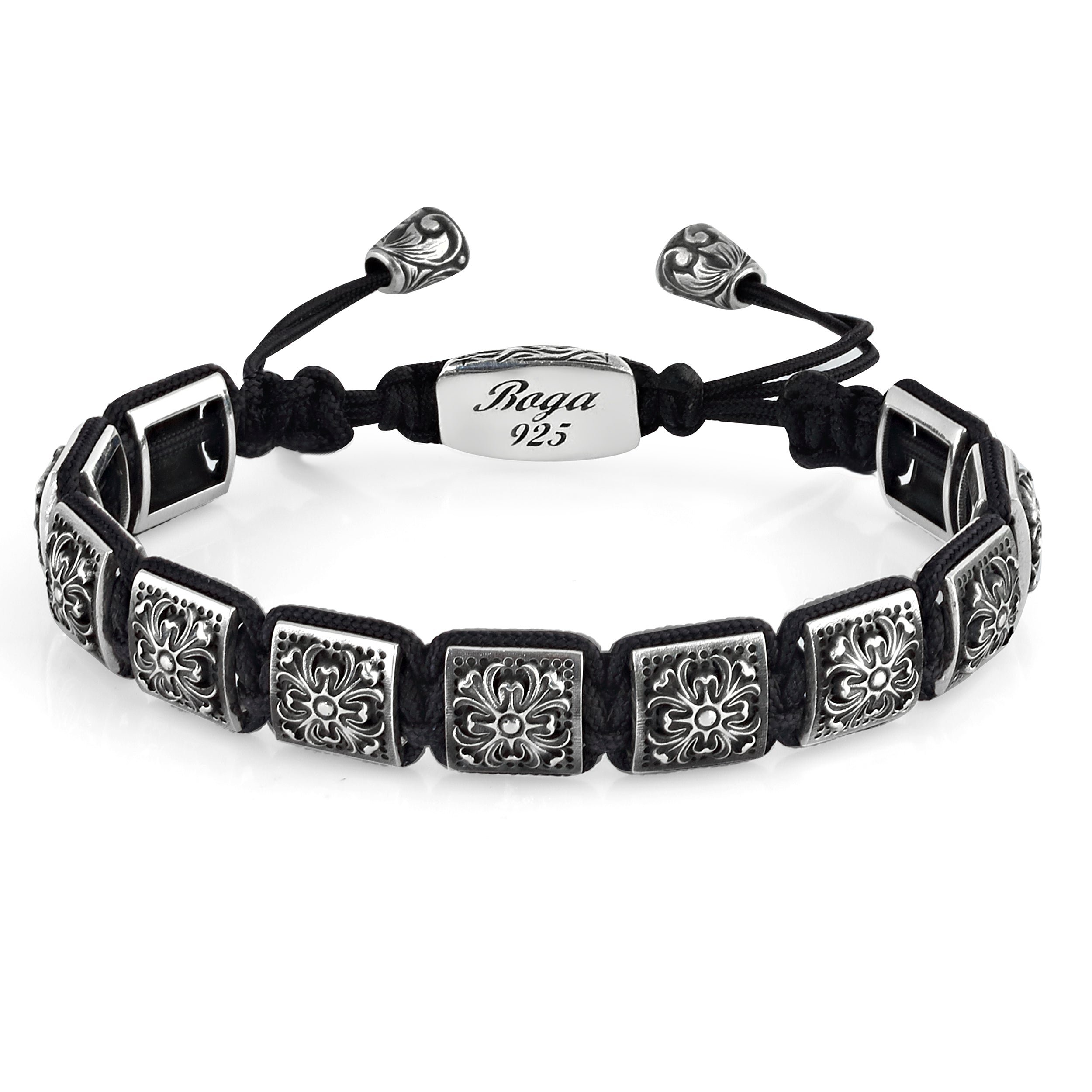 Rosette Macrame Bracelet in Sterling Silver