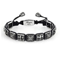 Rosette Fleur de Lis Macrame Bracelet in Sterling Silver