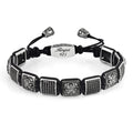 Rosette Zircon Macrame Bracelet in Sterling Silver