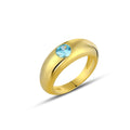 Round Zircon Rng Ring in Sterling Silver