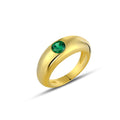 Round Zircon Rng Ring in Sterling Silver