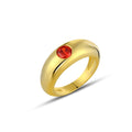 Round Zircon Rng Ring in Sterling Silver