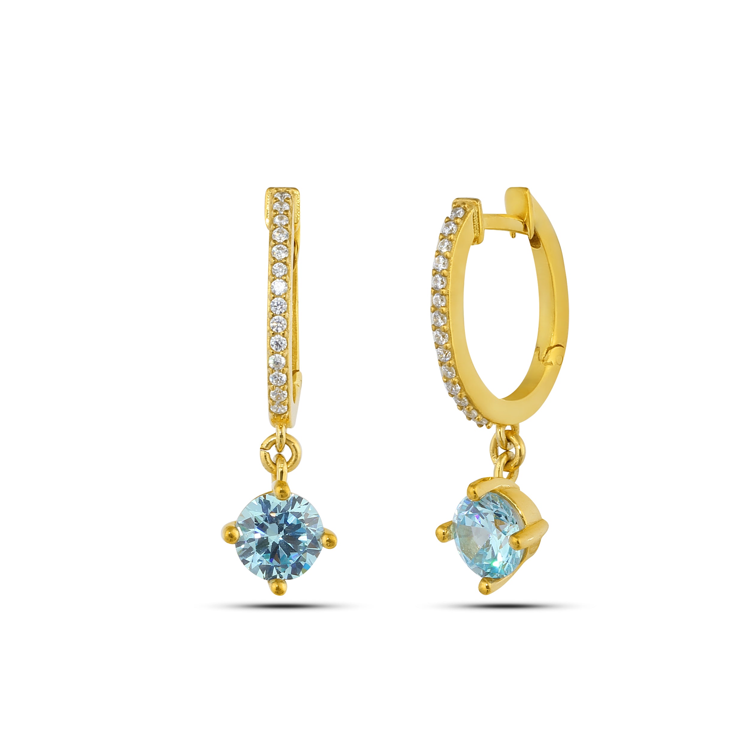 Round Zircon Earring in Sterling Silver