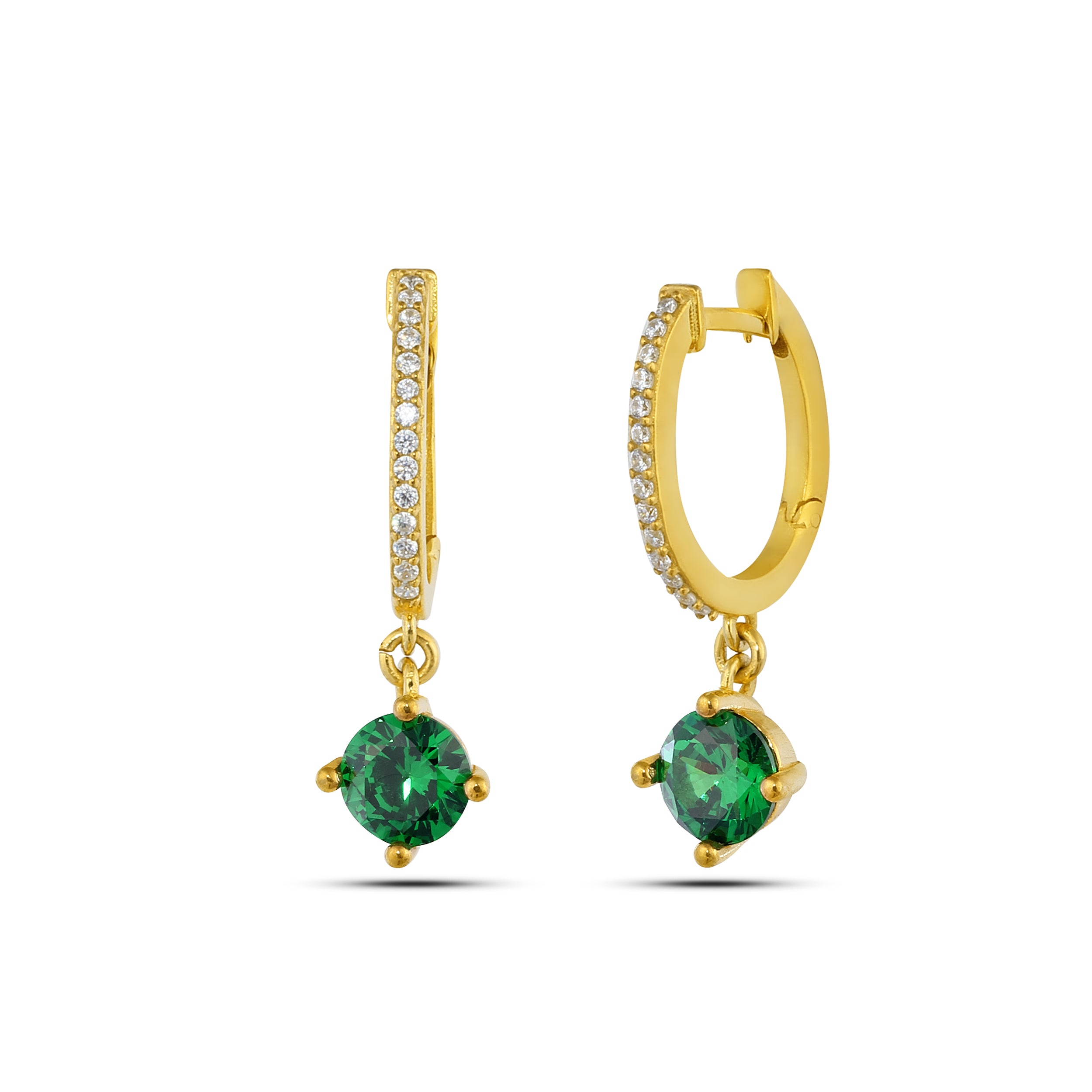Round Zircon Earring in Sterling Silver