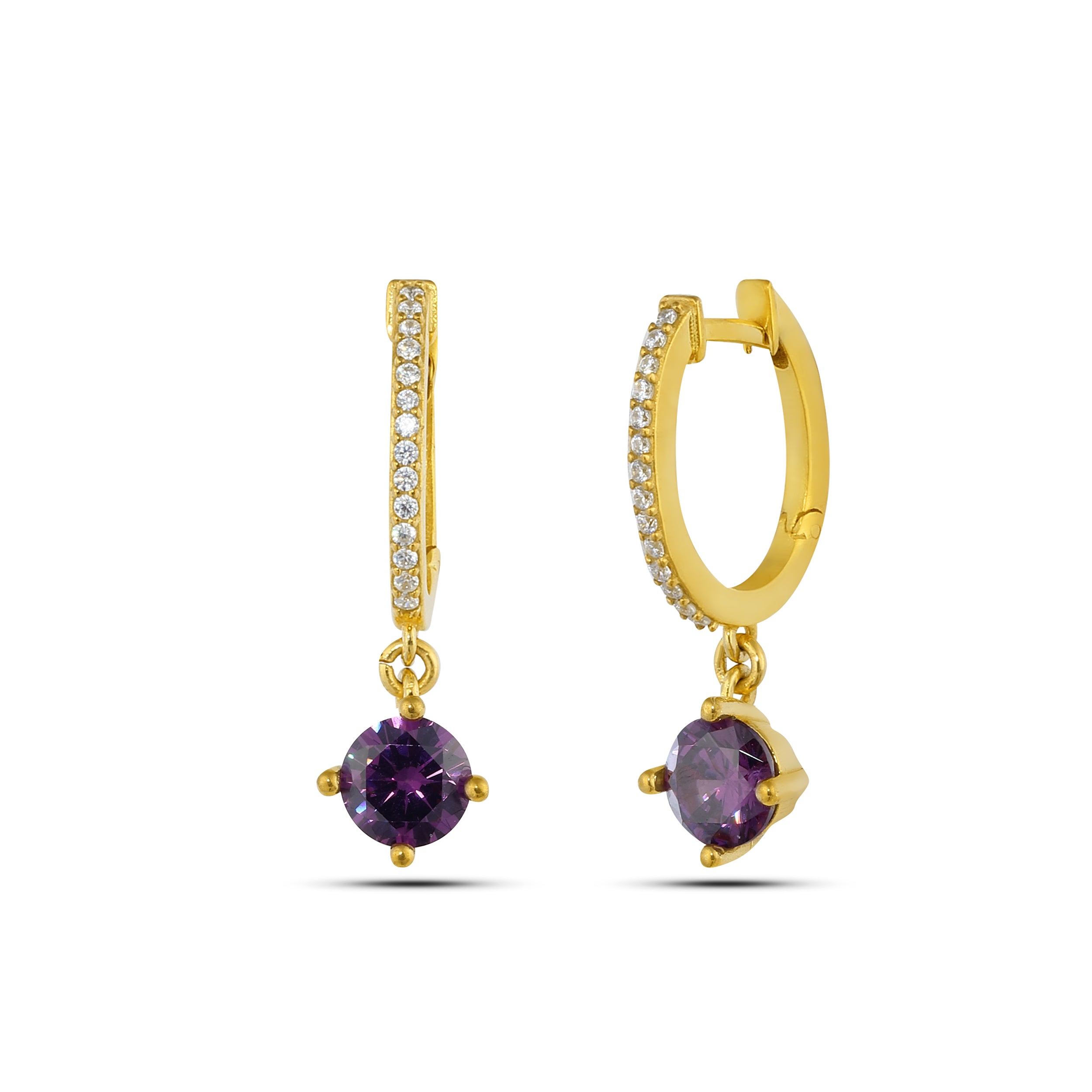 Round Zircon Earring in Sterling Silver