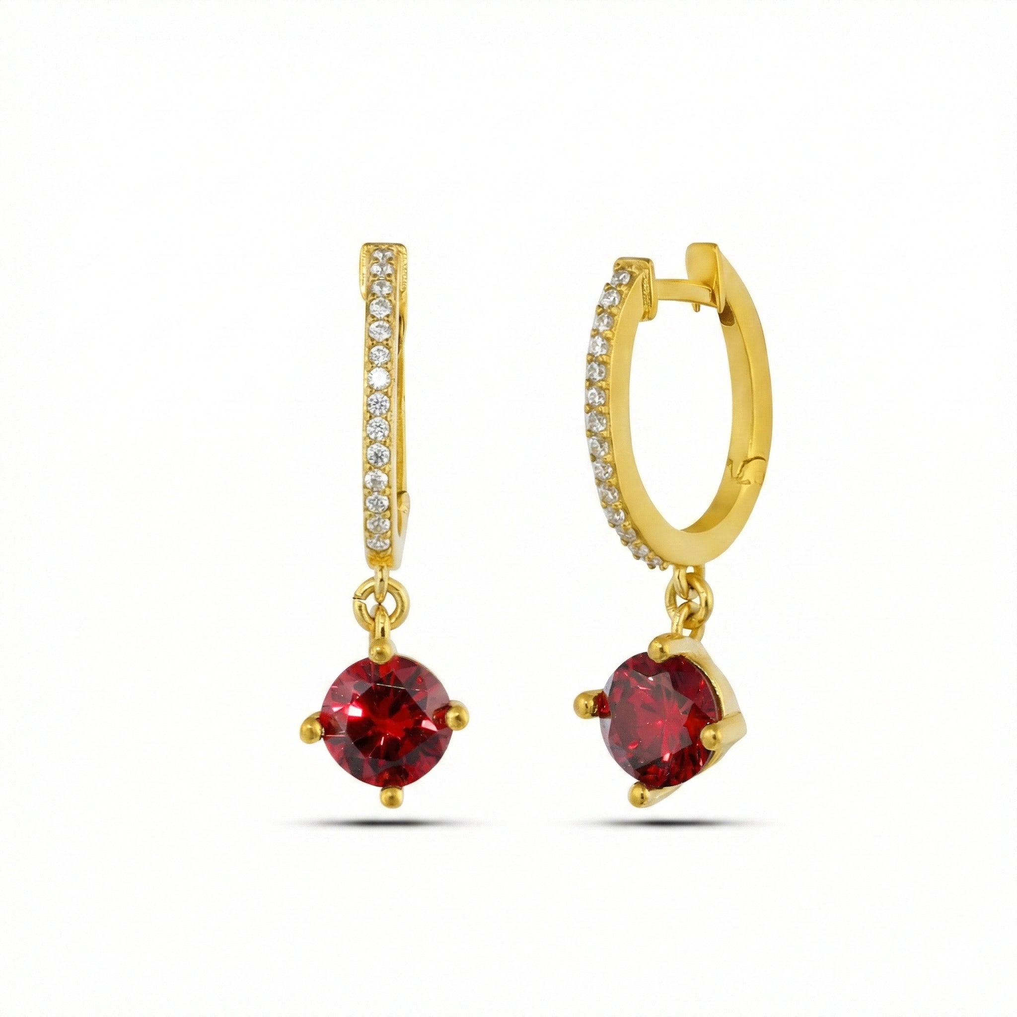Round Zircon Earring in Sterling Silver