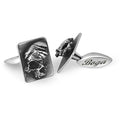 Scar Skull Cufflinks in Sterling Silver