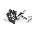 Shield Fleur de Lis Cufflinks in Sterling Silver