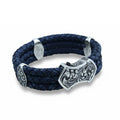 Side Lock Engraved Hmpr Braided 3g Bracelet in Sterling Silver