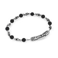 Single Lock-ms Long Skull Gemstone Bracelet in Sterling Silver