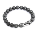 Single Lock Curved G.s. Bracelet in Sterling Silver