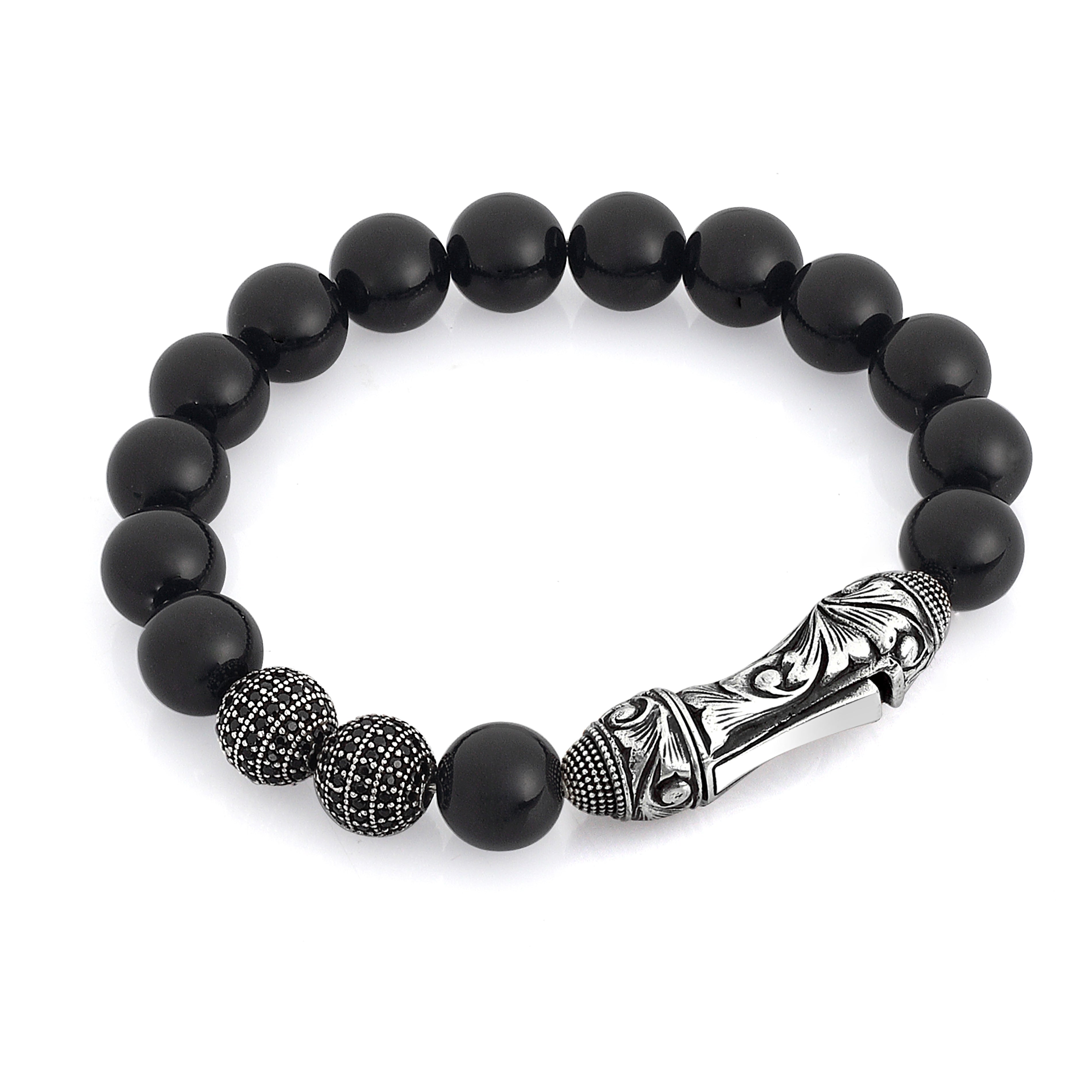 Single Lock Curved G.s. Bracelet in Sterling Silver