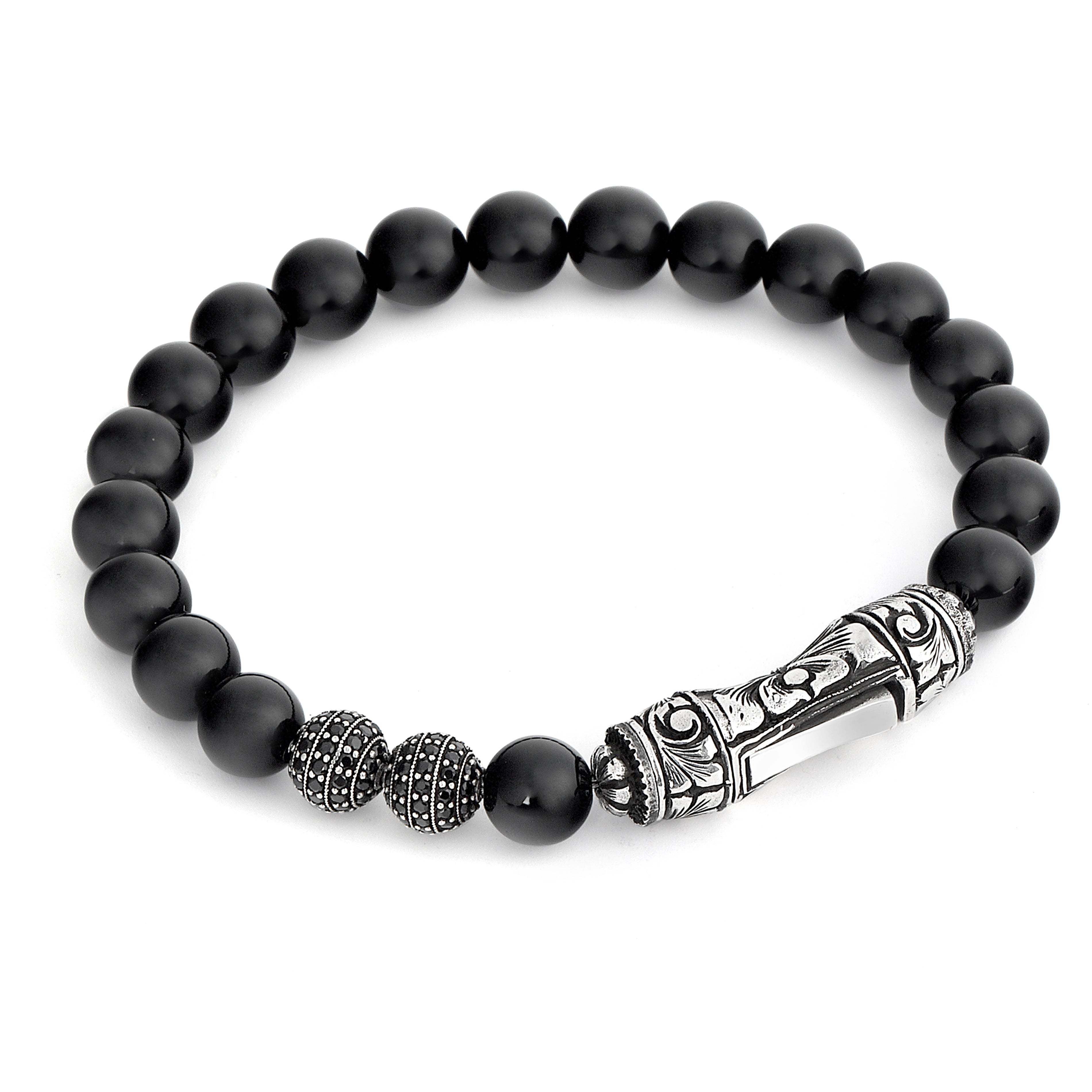 Single Lock Curved Ms G.s Bracelet in Sterling Silver