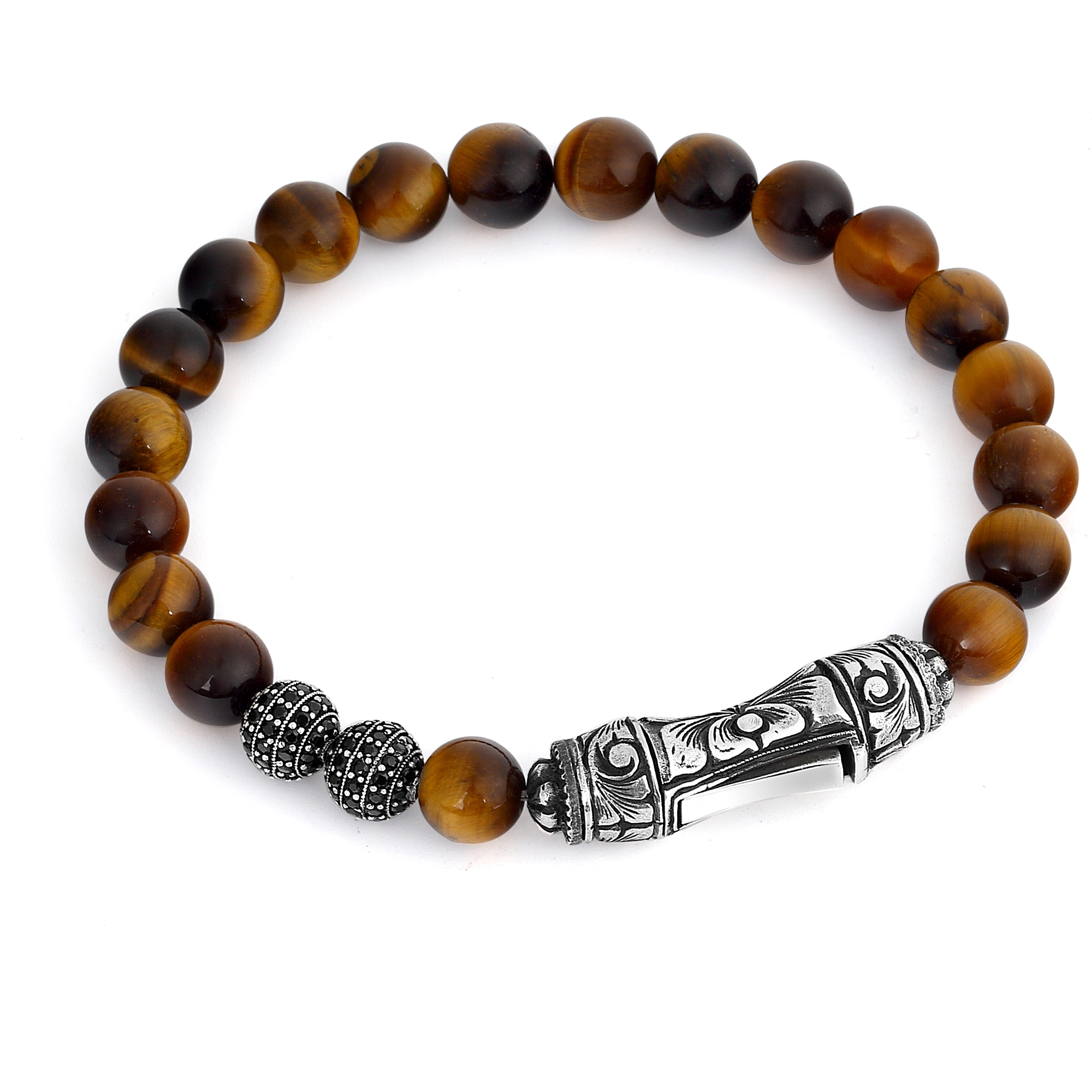 Single Lock Curved Ms G.s Bracelet in Sterling Silver