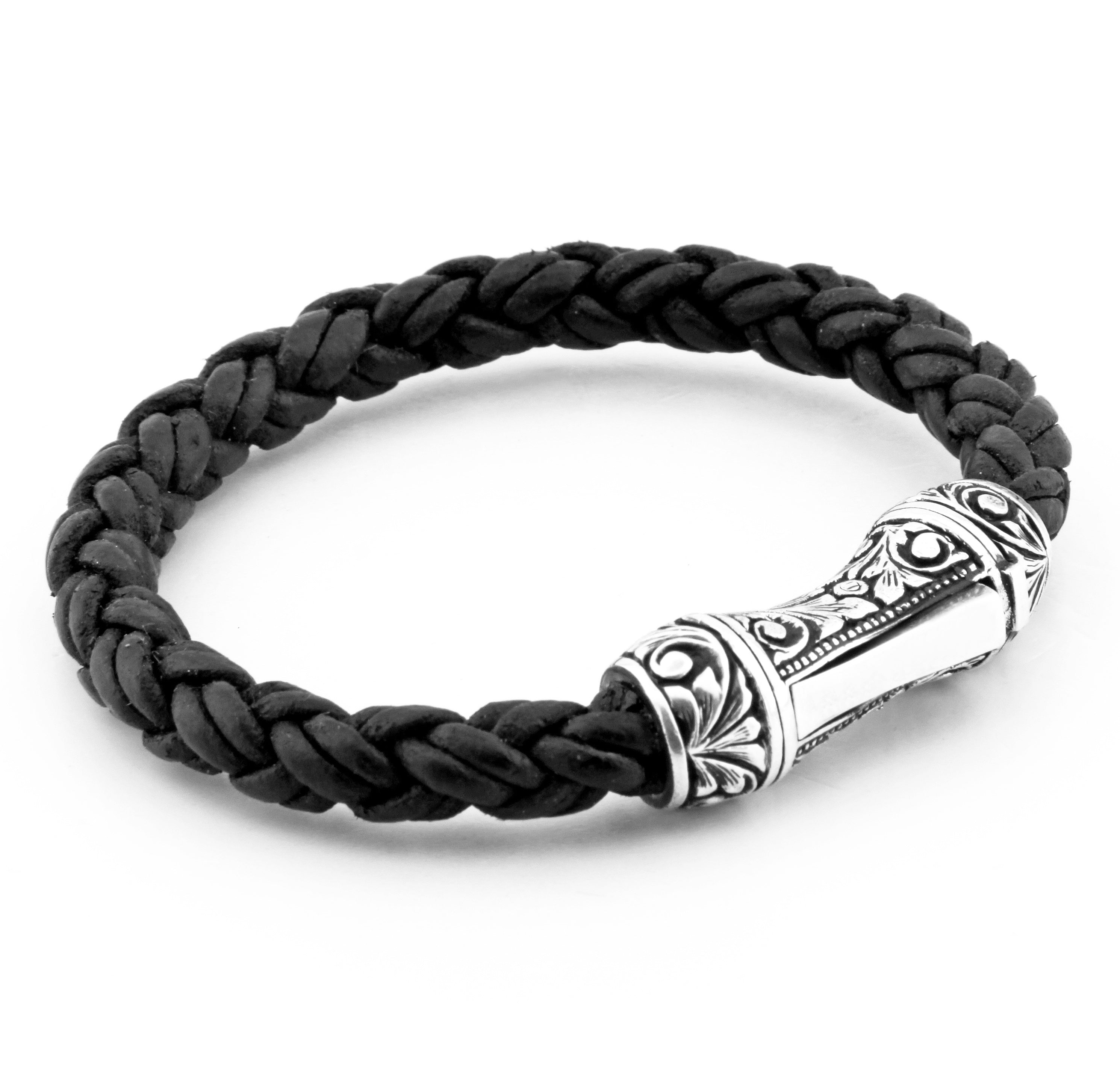 Single Lock Curved Xl Bracelet in Sterling Silver