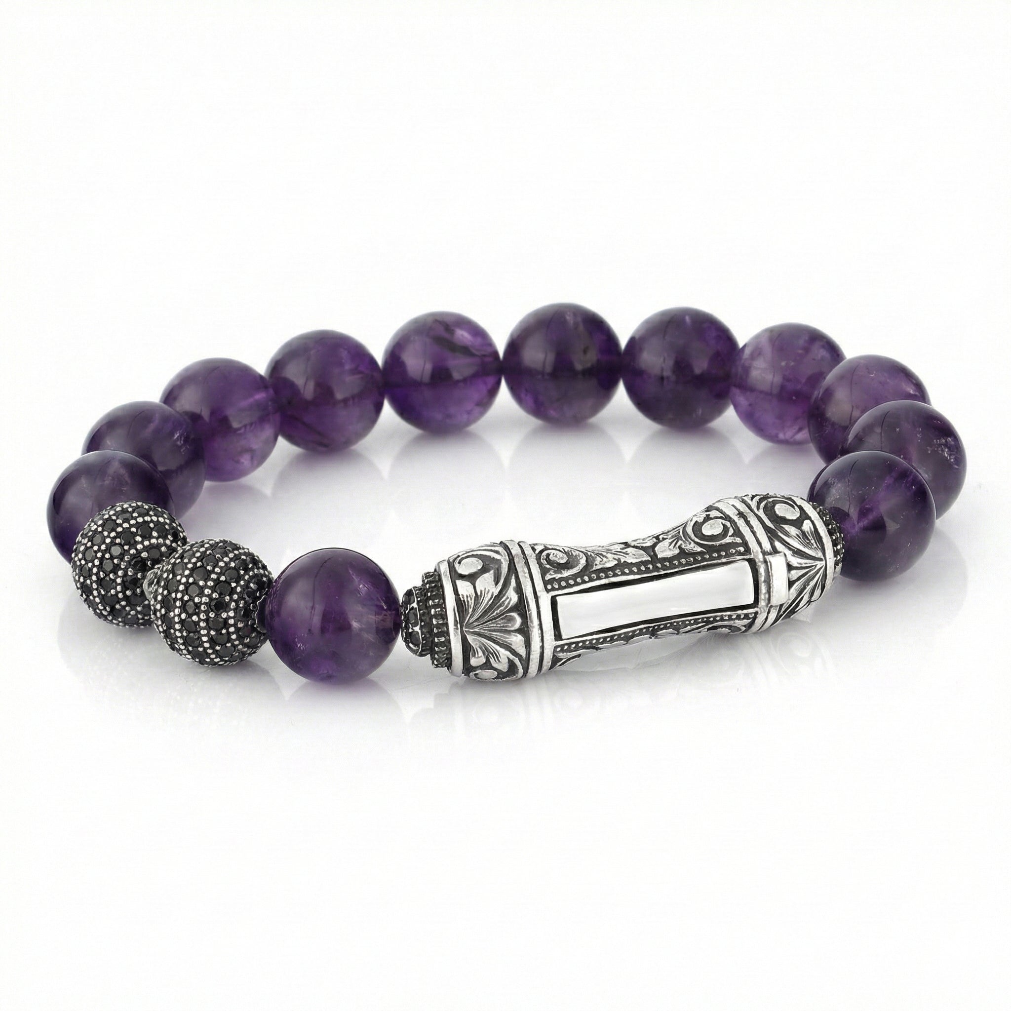 Single Lock Curved Xl G.s. Bracelet in Sterling Silver