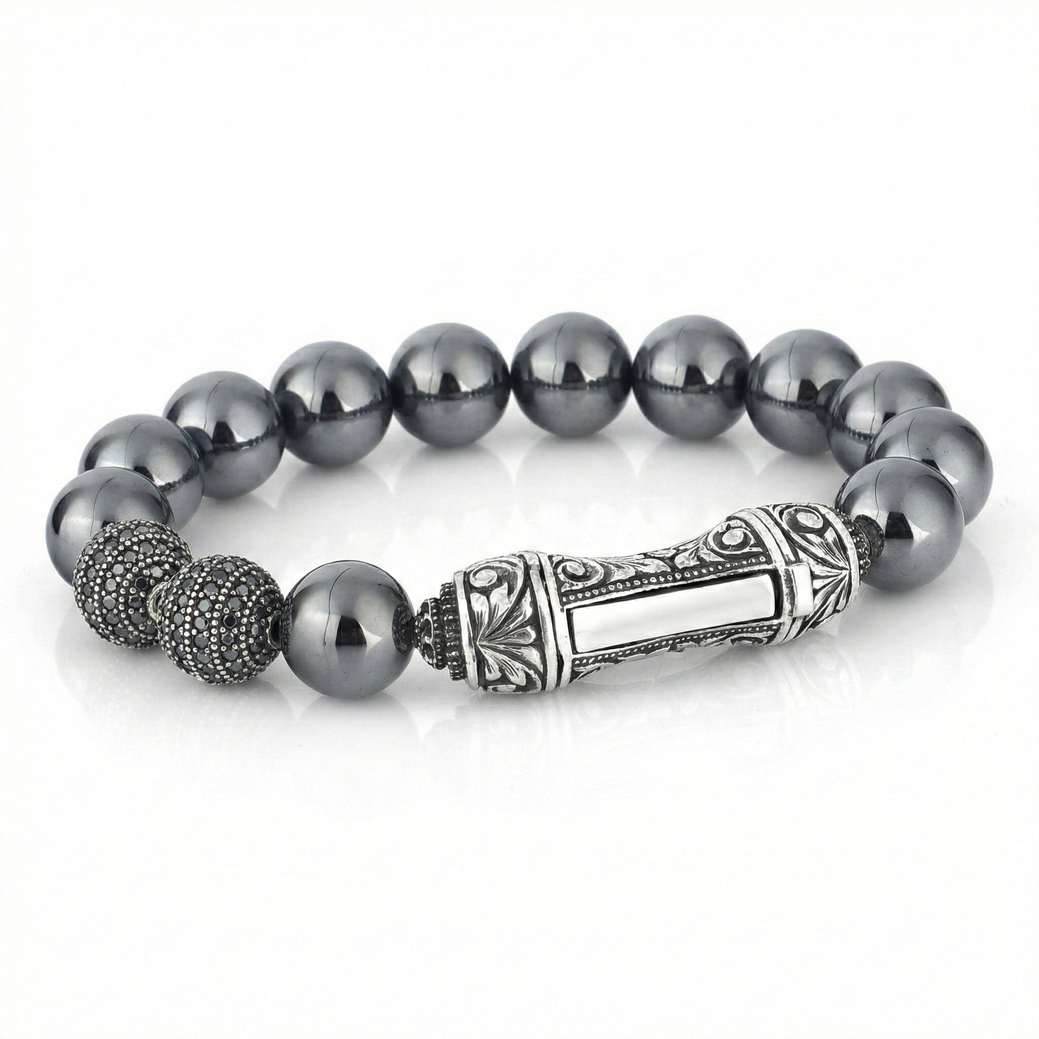 Single Lock Curved Xl G.s. Bracelet in Sterling Silver