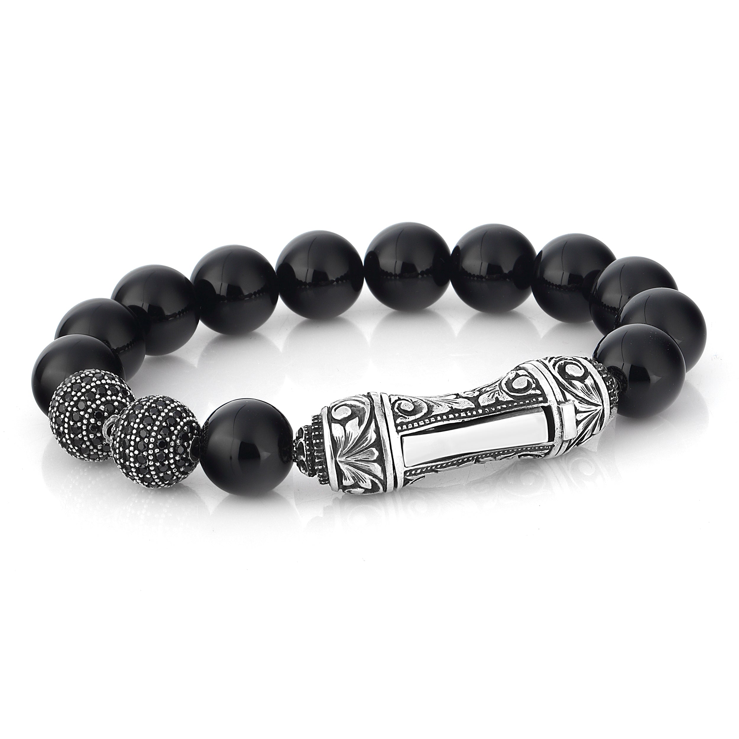 Single Lock Curved Xl G.s. Bracelet in Sterling Silver
