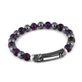 Single Lock Eagle Gem Stone Bracelet in Sterling Silver