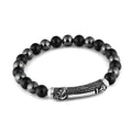Single Lock Eagle Gem Stone Bracelet in Sterling Silver