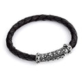 Single Lock Long Engraved Chain Bracelet in Sterling Silver