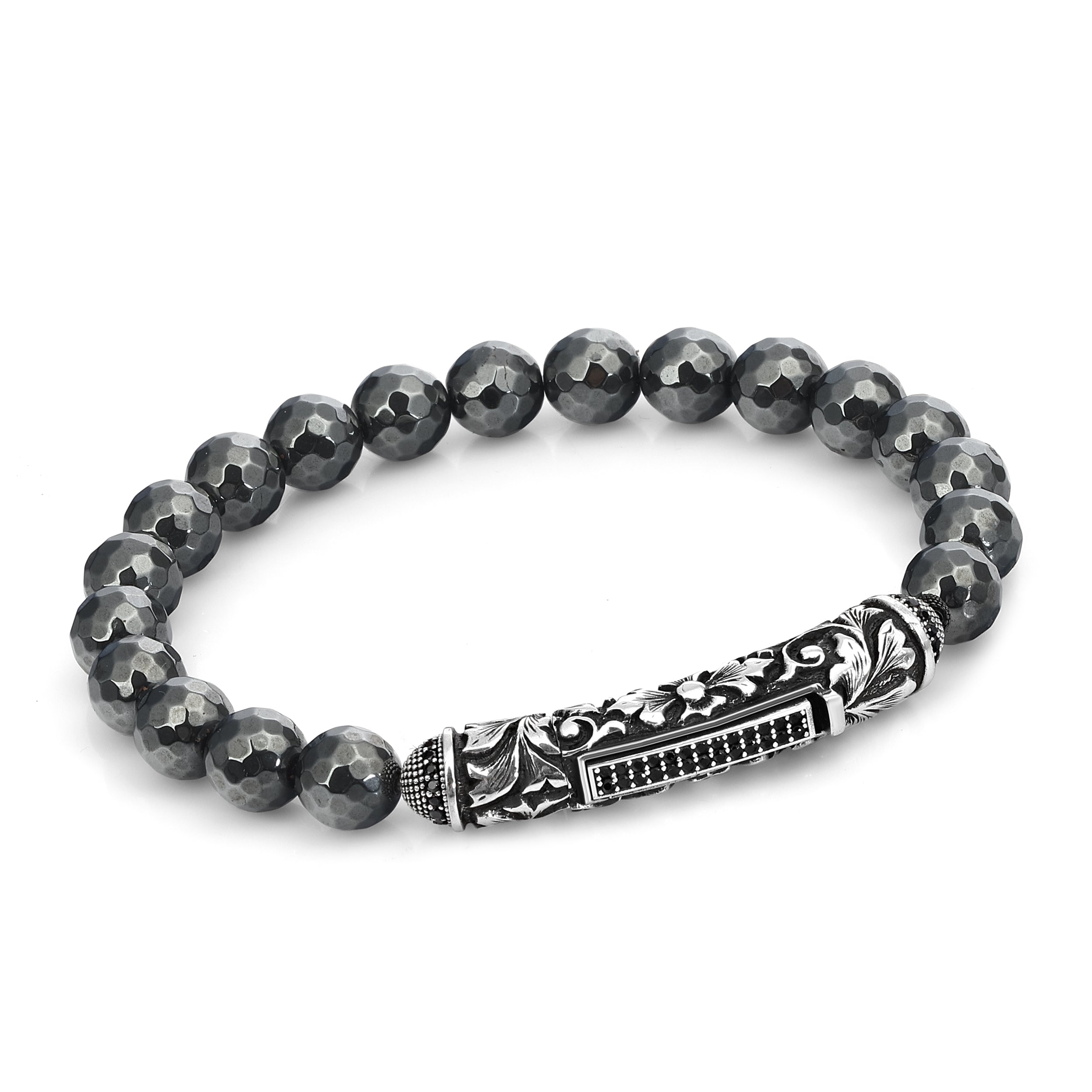 Single Lock Long Zircon Gemstone Bracelet in Sterling Silver