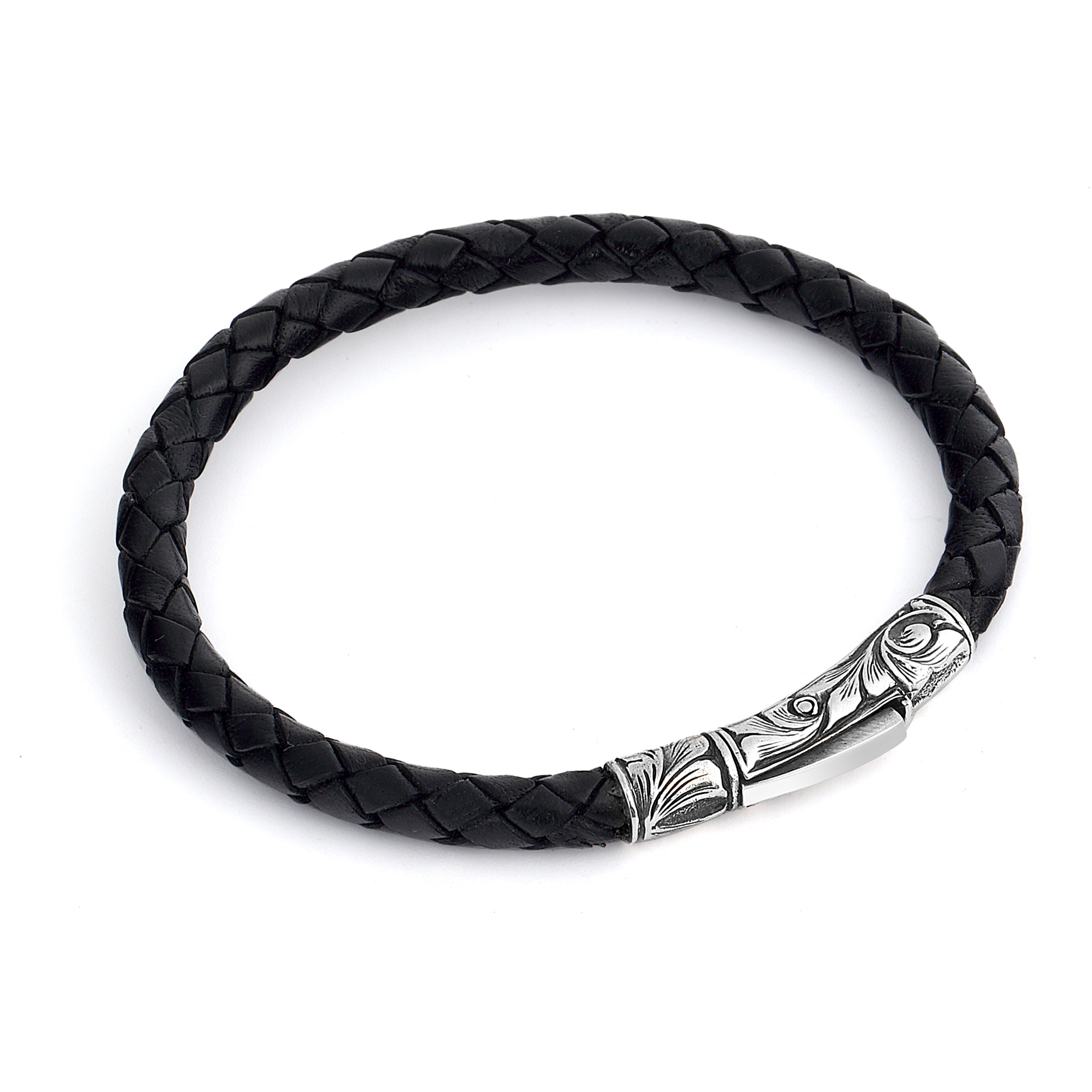 Single Lock Long Ms Bracelet in Sterling Silver