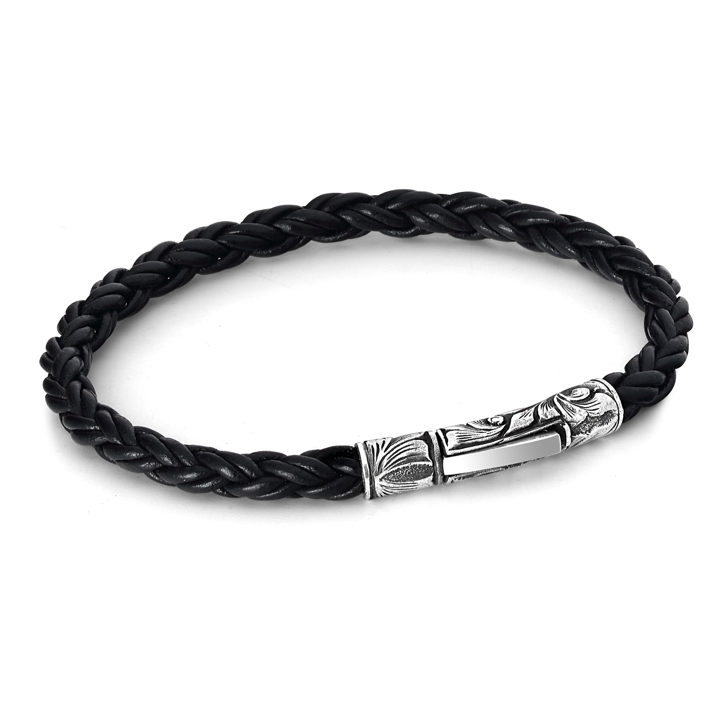 Single Lock Long Ms Bracelet in Sterling Silver