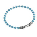 Single Lock Long Gem Stone Bracelet in Sterling Silver