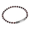 Single Lock Long Gem Stone Bracelet in Sterling Silver