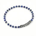 Single Lock Long Gem Stone Bracelet in Sterling Silver